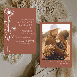 Budget Wedding Burnt Oranje Terracotta Foto Flyer