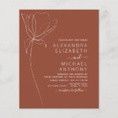 Budget Wedding Burnt Oranje Terracotta Uitnodiging Flyer (Voorkant)