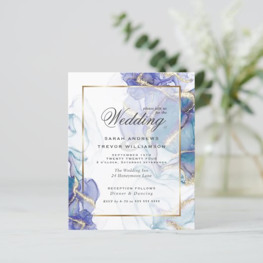 Budget Wedding Celestial Blauwgroen Indigo Gold Ab (Staand voorkant)