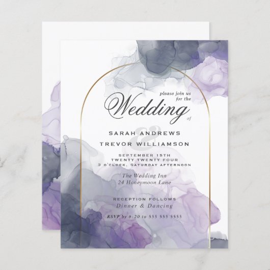 Budget Wedding Celestial Dusty Blue Smokey Violet (Voorkant / Achterkant)