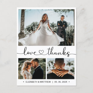 Budget Wedding Dank u 3 Photo Collage Briefkaart