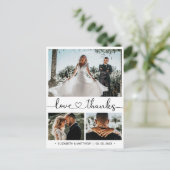 Budget Wedding Dank u 3 Photo Collage Briefkaart (Staand voorkant)
