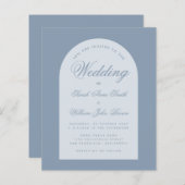 Budget Wedding Dusty Blue Arch-script (Voorkant / Achterkant)