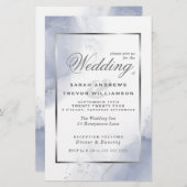 Budget Wedding Dusty Blue Silver Abstract (Voorkant / Achterkant)