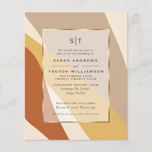 Budget Wedding Earth Tones Terracotta Abstract (Voorkant)