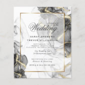 Budget Wedding Elegant Black Gold Alcohol Ink (Voorkant)