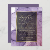 Budget Wedding Elegant Lavender Roos Abstracte Ink (Voorkant / Achterkant)