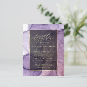 Budget Wedding Elegant Lavender Roos Abstracte Ink (Staand voorkant)