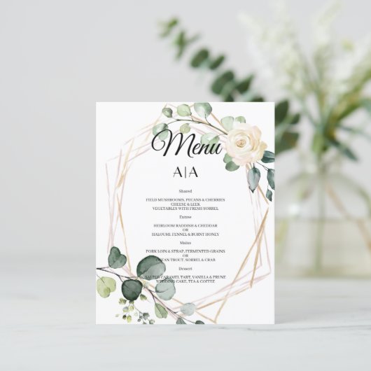 Budget/Wedding/Flat Menu. (Staand voorkant)