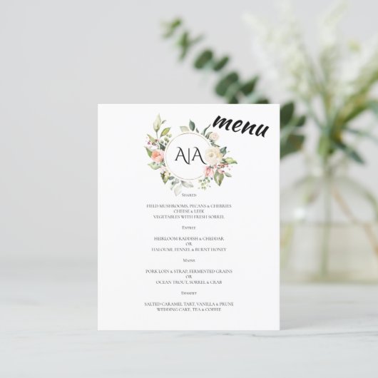 Budget/Wedding/Flat Menu. (Staand voorkant)