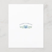 Budget Wedding Floral Blue Flowers Greenery Invite (Achterkant)