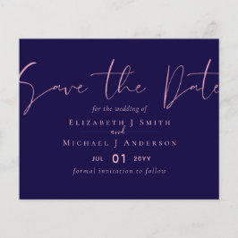 BUDGET Wedding FLYER PAPER nodigt Navy Rosegold ui