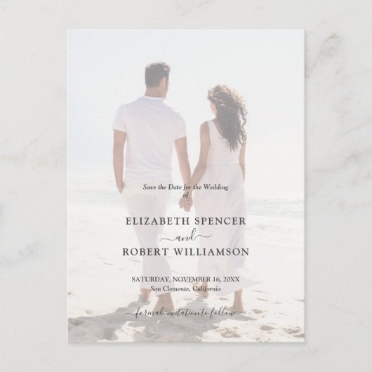 Budget Wedding Foto Save the Date Briefkaart (Voorkant)