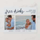Budget Wedding Foto Save the Date Uitnodiging Briefkaart (Voorkant)