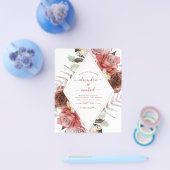Budget Wedding Foto Terracotta Floral herfst Flyer (Enkel)