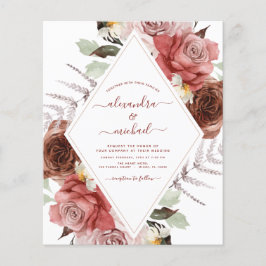Budget Wedding Foto Terracotta Floral herfst Flyer