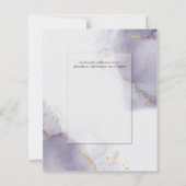 Budget Wedding Gold Dusty Plum Paarse Uitnodiging (Achterkant)