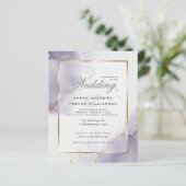Budget Wedding Gold Dusty Plum Paarse Uitnodiging (Staand voorkant)