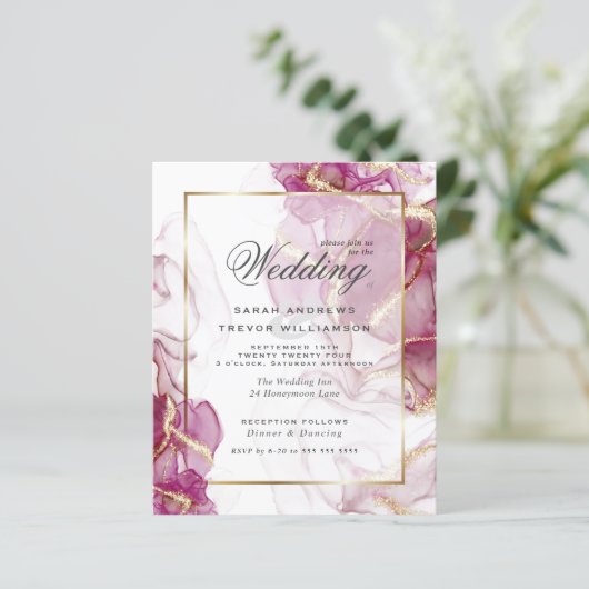 Budget Wedding Gold Jazz Berry Crimson Abstract (Staand voorkant)