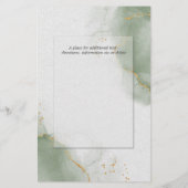 Budget Wedding Gold Muted Sage Green Uitnodiging (Achterkant)