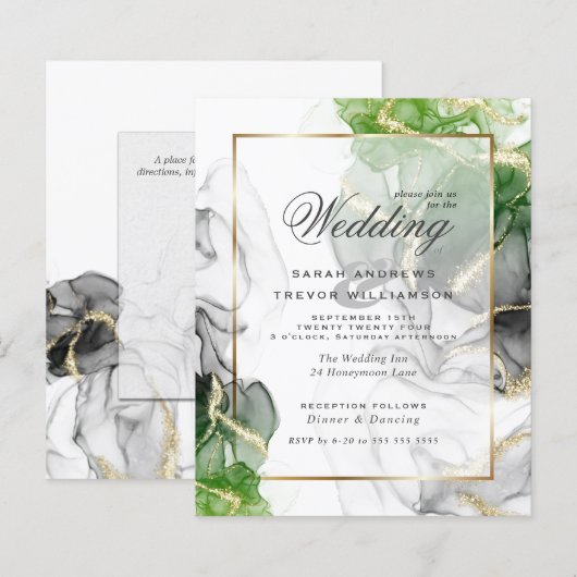 Budget Wedding Gold Onyx Emerald Green Ink2 (Voorkant / Achterkant)