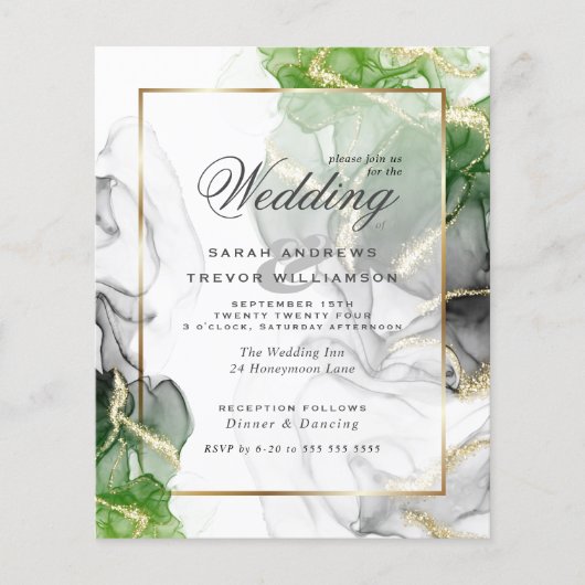 Budget Wedding Gold Onyx Emerald Green Ink2 (Voorkant)