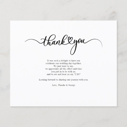 Budget Wedding Hand-Lettered Foto Hartelijk dank (Achterkant)