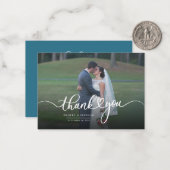 Budget Wedding Hand-Lettered Foto Hartelijk dank Notitiekaartje (Voorkant / Achterkant in situ)