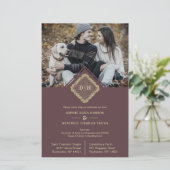 Budget Wedding Initials 2 Photos Lace Elegant (Staand voorkant)