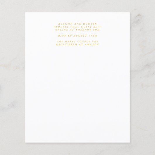 Budget Wedding Invitation Flyer (Achterkant)