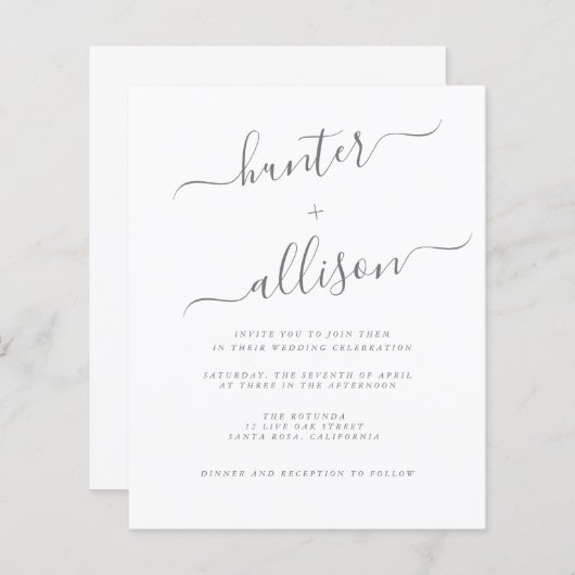 Budget Wedding Invitation Flyer (Voorkant / Achterkant)