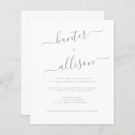 Budget Wedding Invitation Flyer (Voorkant / Achterkant)