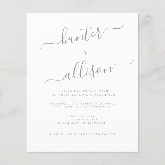 Budget Wedding Invitation Flyer (Voorkant)