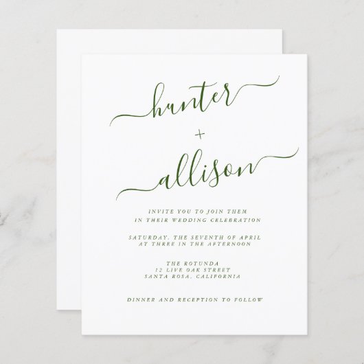 Budget Wedding Invitation Flyer (Voorkant / Achterkant)