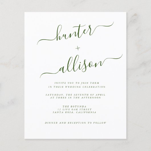 Budget Wedding Invitation Flyer (Voorkant)