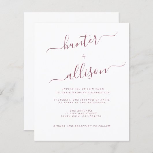 Budget Wedding Invitation Flyer (Voorkant / Achterkant)