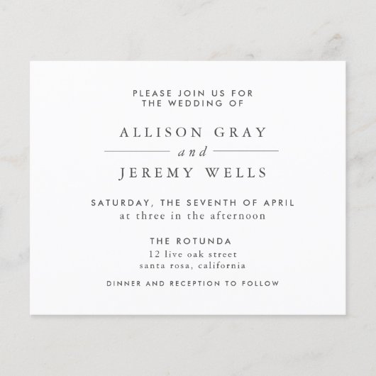 Budget Wedding Invitation Flyer (Voorkant)