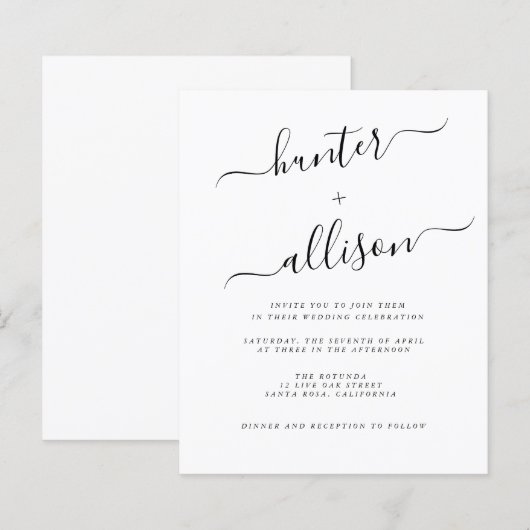 Budget Wedding Invitation Flyer (Voorkant / Achterkant)