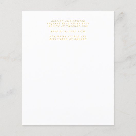 Budget Wedding Invitation Flyer (Achterkant)