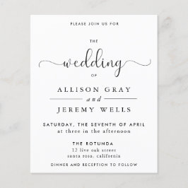 Budget Wedding Invitation Flyer