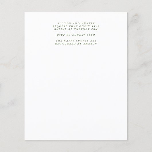 Budget Wedding Invitation Flyer (Achterkant)