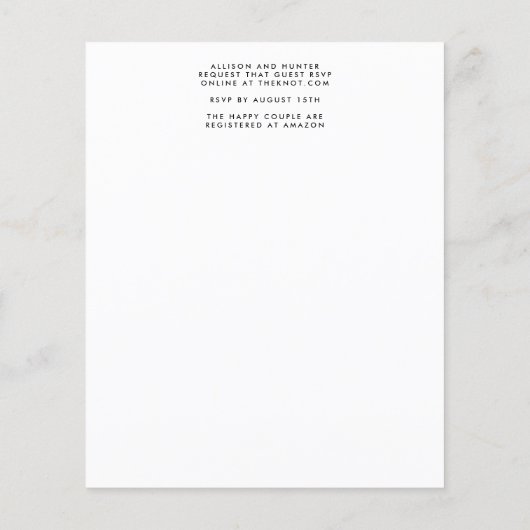 Budget Wedding Invitation Flyer (Achterkant)