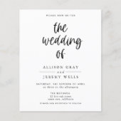 Budget Wedding Invitation Flyer (Voorkant)