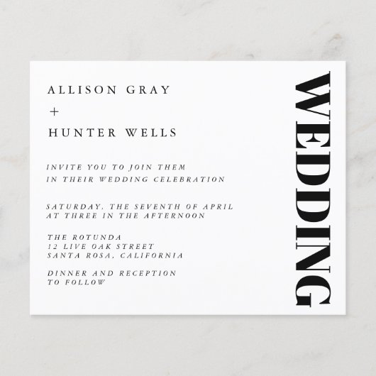Budget Wedding Invitation Flyer (Voorkant)