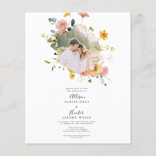 Budget Wedding Invitation Flyer (Voorkant)