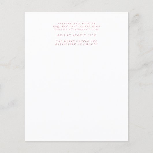 Budget Wedding Invitation Flyer (Achterkant)