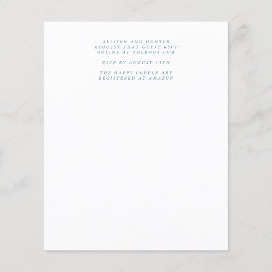 Budget Wedding Invitation Flyer (Achterkant)