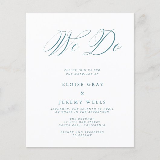 Budget Wedding Invitation Flyer (Voorkant)