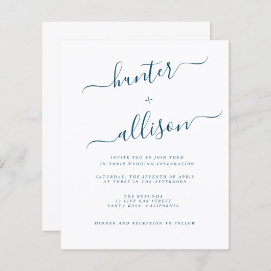 Budget Wedding Invitation Flyer (Voorkant / Achterkant)