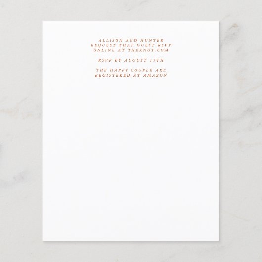 Budget Wedding Invitation Flyer (Achterkant)